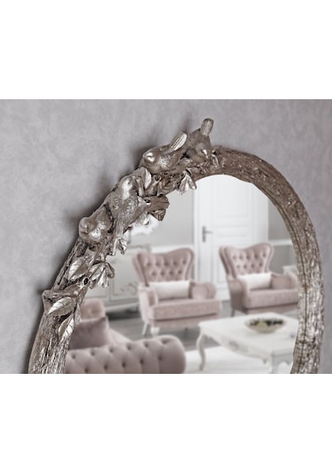 Kuş Figürlü Ayna Gümüş