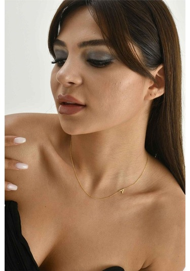 Minamis Silver 925 Ayar Gümüş A Harfi Köprücük Kolye-2247