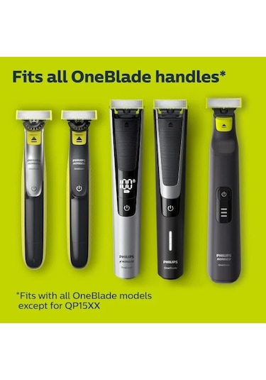 Philips Oneblade Yedek Bıçaklarıyla Uyumlu 3'lü Tıraş Bıçağı Paketi 360 Dönebilen One Blade Pro Bıçaklar