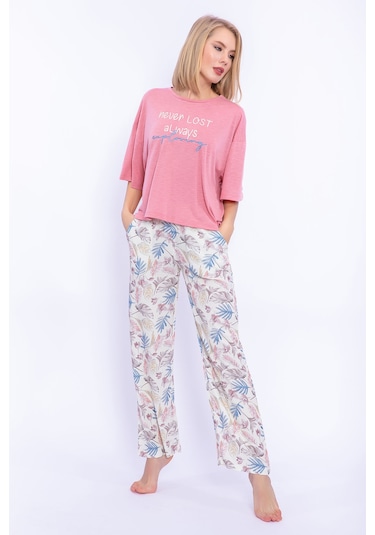 Arnetta Never Lost  Retro Pembe Bol Kesim Kadın Pijama Takımı