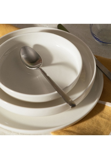 Mudo Home Ephesus Whıte Çukur Tabak Seti 22cm - 6lı Beyaz