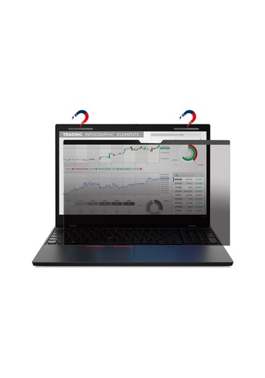 Mufunye 14 İnç 16:9 Dizüstü Bilgisayar İçin Manyetik Gizlilik Filtresi Ekran Koruyucu Pet Malzeme, 0.45mm Kalınlık