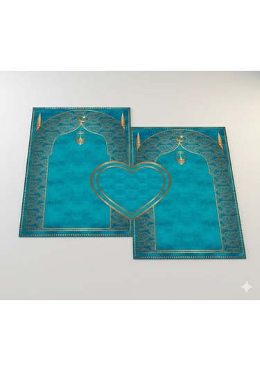 Çift Seccadesi Diz Acıtmaz Yumuşak Namazlık Turkuaz Turkuaz