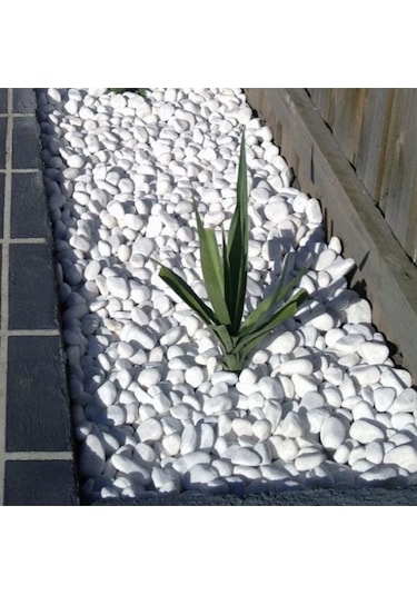 Mezar Taşı  15 Kg 2-4 cm Beyaz Dolomit Tamburlanmış Beyaz Doğal Taş