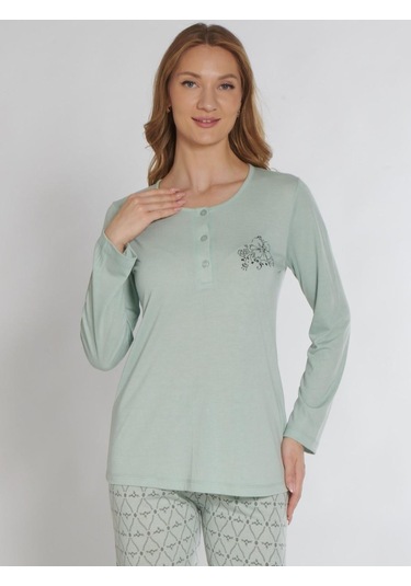 Uzun Kol Pijama Takımı Alperi 790-81 Mint