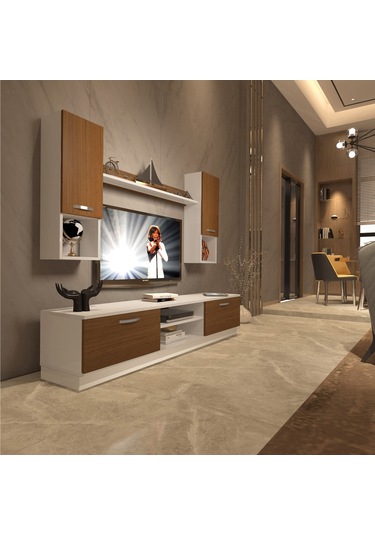 Decoraktiv Eko 5dab Mdf Dvd Tv Ünitesi Tv Sehpası Beyaz - Ceviz