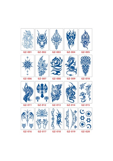 Youtek Su Geçirmez Uzun Ömürlü Çeşitli Desenlerde Vücut Dövme Stickerları - Kadın & Erkek İçin