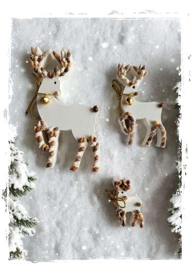 Dekoratif Ahşap Geyik Noel Temalı 15-10-6 Cm