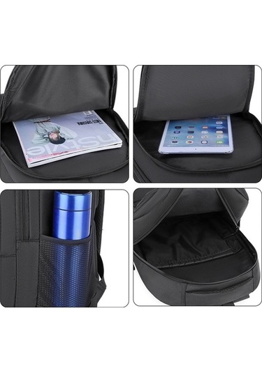 Novahub Sert Kabuk İş Sırt Çantası Moda Tasarım Öğrenci Okul Çantası 15.6 İnç Dizüstü Bilgisayar Çantası Siyah