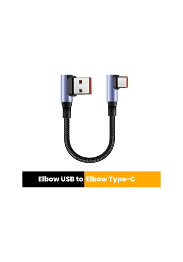 Crouch 6a Çift Dirsek Usb C Kablo 0.15m/0.3m Hızlı Şarj Iphone Uyumlu 15/16 Samsung Xiaomi Huaweimavidiğer
