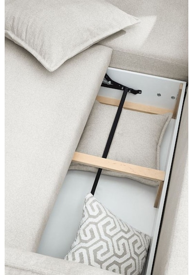 Puffy Sandıklı Köşe Koltuk Krem Sol Köşe Krem