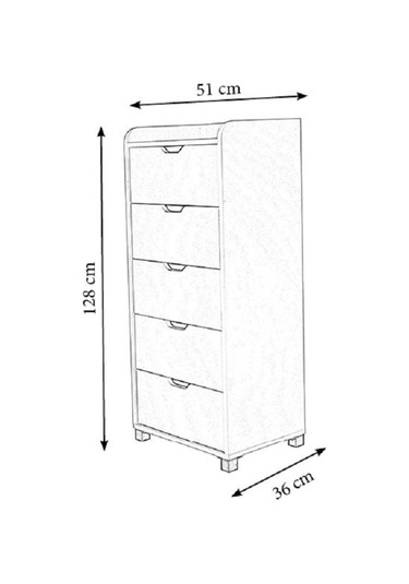 Mobilya Sarayı Yüksek Ahşap 5 Çekmeceli Kiler Dolabı (536681165)
