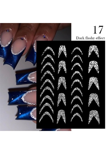 3d Reflektif Efekt Nail Art Sticker Model - 17 55881- 17