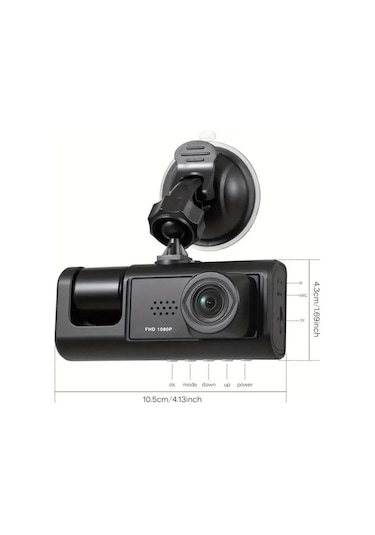 Dv300 Yeni 3 Kameralı Araç İçi Kayıt Kamerası 2 İnç Ips Ekran