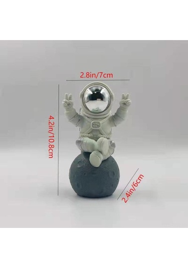 Tenfowee Gümüş Renkli Uzaylı Figürü - Resin Masa Dekorasyonu, Ev/ofis Stili, Fotoğraf Arkadaşı, Mini Boyut 6x7x10.6cm