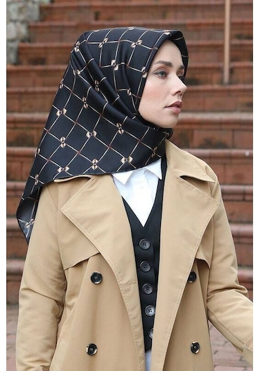 Twill İpek Eşarp Siyah