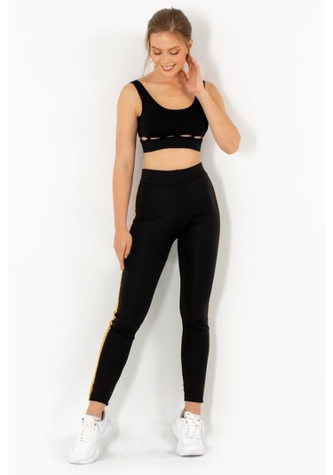 Doremi Active Sportive Kalın Çizgili Tayt-878 001