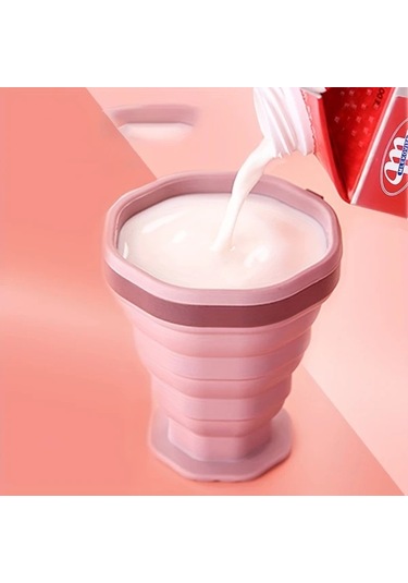 Fochsia Katlanabilir Silikon Seyahat Kahve Kupası Kamp Ve Yolculuk İçin Kapaklı Gri