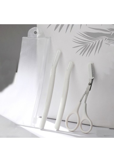 Yifomall 3 Lü Kaş Şekillendirme Seti: Güvenli Mikro Kesimli Tıraş Bıçağı Ve Makas İle Profesyonel Kaş Bakımı