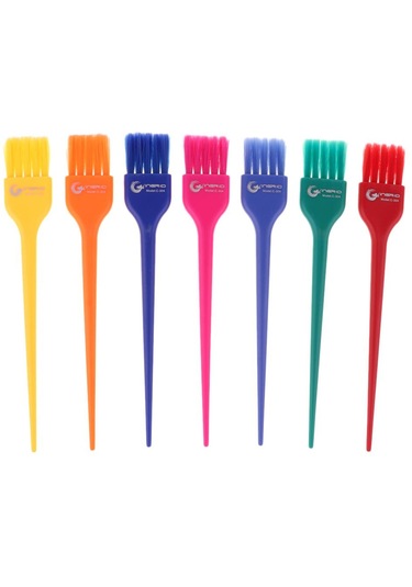 Suntek 7 Adet Salon Saç Boyası Boyama Fırçaları Renkli Dıy M