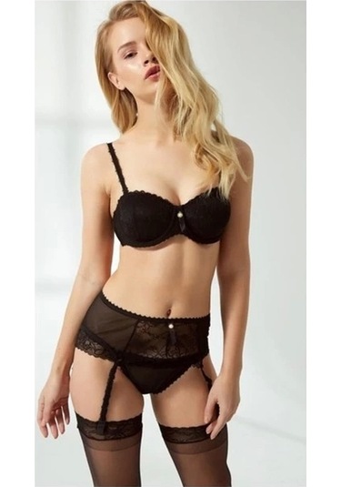 Le Jardin Datelli 3 Parça Sütyen, Külot, Jartiyer Takım 5265 Ekru