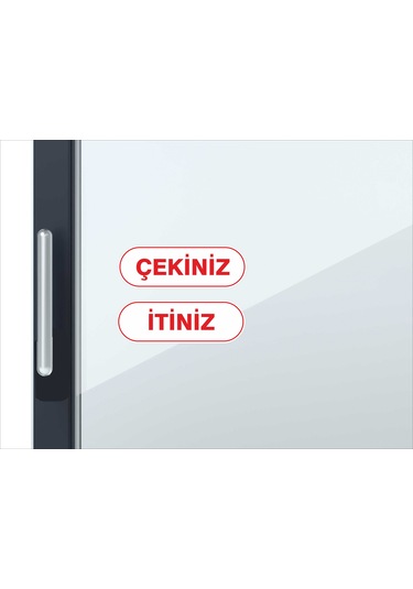 25x8 Cm İtiniz Çekiniz Cam Kapı Sticker Folyo Yapıştırma
