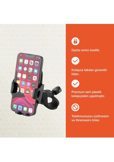 Gezenbebe Bebek Arabası Telefon Tutucu Siyah