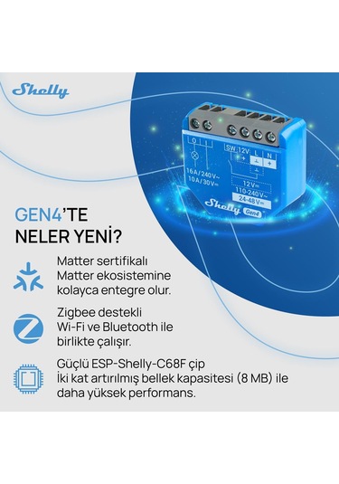 Shelly 1 Gen4 Akıllı Röle
