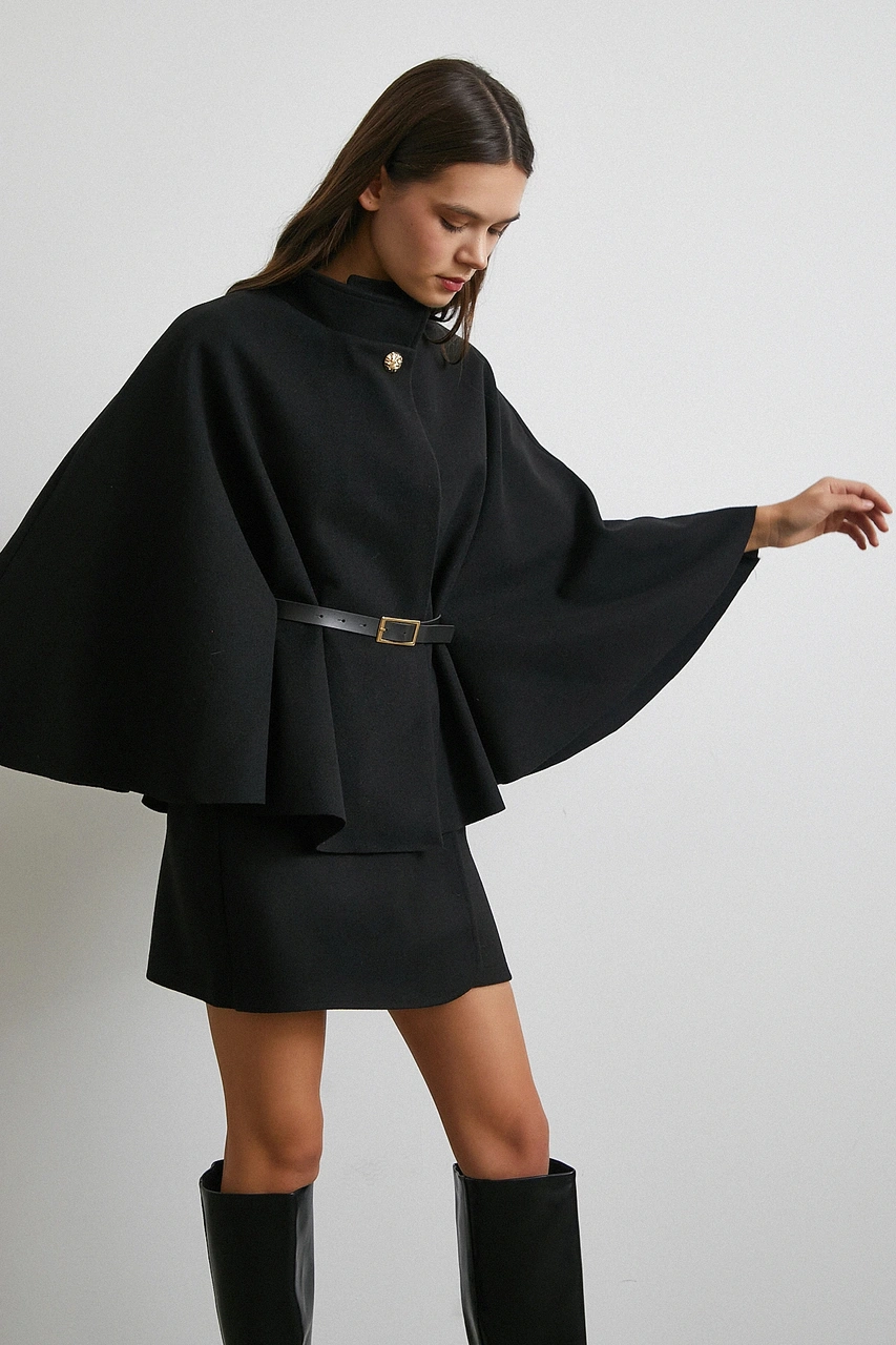 Kemer Kaşe Panço Siyah Siyah