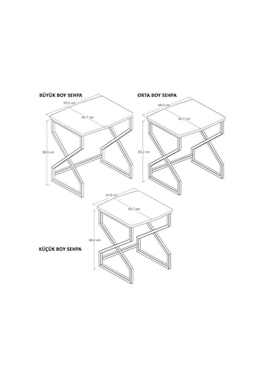 Just Home Pole Zigon Sehpa - Sepet / Siyah Sepet / Siyah