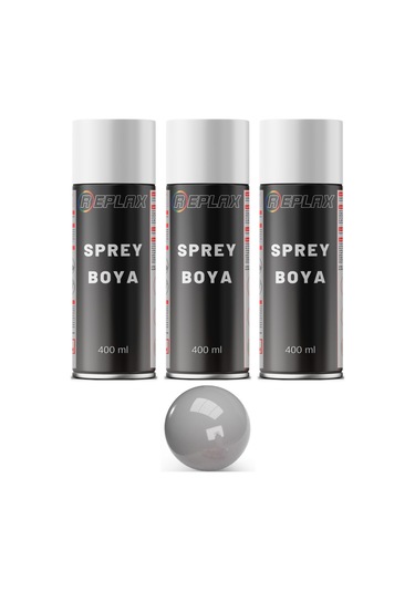 3 Adet Ral 9006 Metalik Gri Sprey Boya 400 Ml.