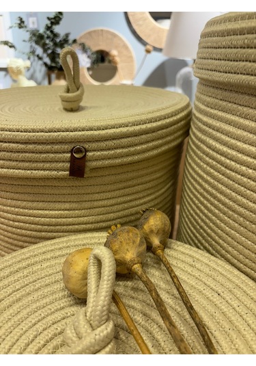 Victor Çok Amaçlı Düzenleyici Kapaklı Sepet,kapaklı Saksılık, Kapaklı Organizer 36x40 - Büyük Boy Krem