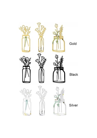 Duvar Çıkartmaları 3d Çiçek Vazosu Gümüş S Gümüş S Diğer