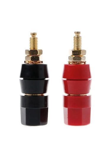 4mm Banana Soket Terminal Çifti Kırmızı Siyah Hexagon Konnektör