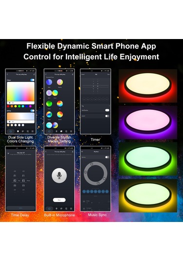 Neoglint Ac110-277v 24 W 12" Rgb+cct Led'ler Tavan Led Işığı Beyaz Beyaz