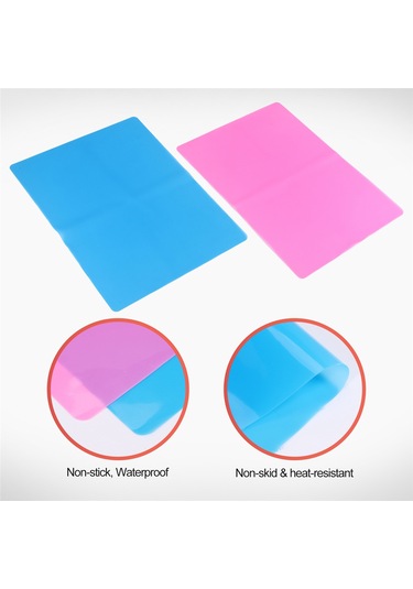 2 Paket A3 Ekstra Büyük Silikon Levha Kalıpları Mat, Mavi Ve Pembe Diğer