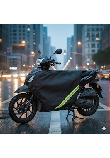 Honda Dio & Spacy Uyumlu Scooter Diz Örtüsü Su Ve Rüzgar Geçirmez, Termal İç Astarlı Siyah