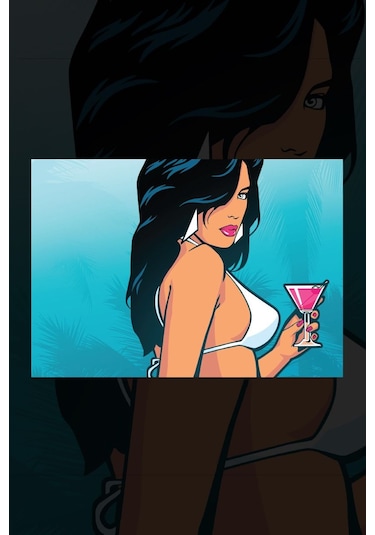 Vice City Oyun Kadın Kanvas Tablo