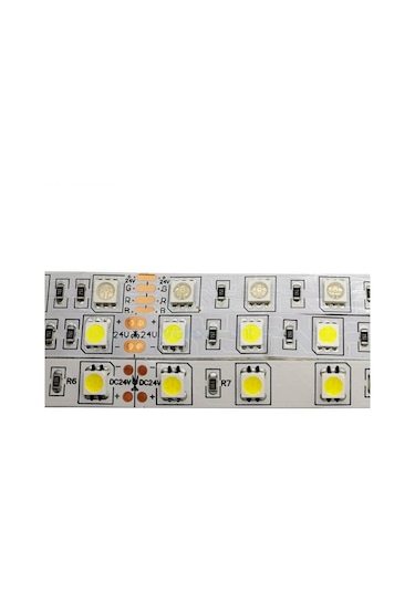 24 Volt 5050 Şerit Led Sarı Amber Ip65 5 Metre