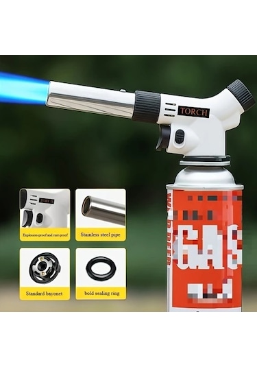 Trendooze Gaojunshop01 Beyaz 1300 C Alevli Şalümo Bbq Çakmaklı Aygıtı Beyaz Beyaz