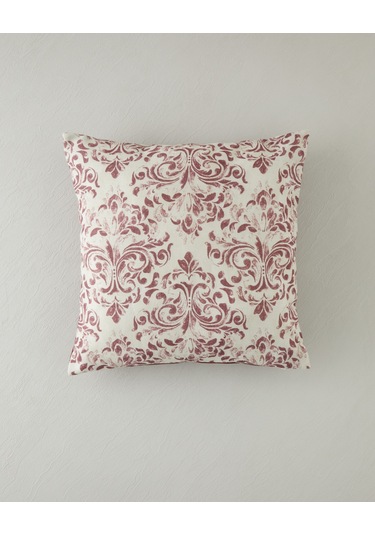 English Home Marbling Dolgulu Kırlent 45x45 Cm Bej Bordo
