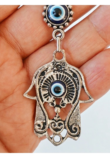 Moncuk Design Nazar Boncuklu Fatımanın Eli Metal Anahtarlık