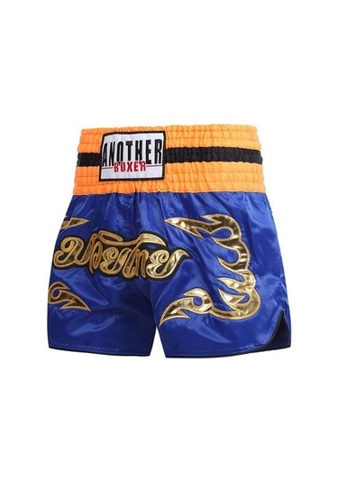 Kraliyet Mavisi Muay Thai Boks Şort Çocuklar Yetişkin Kadın Erkek Eğitim Mücadele Kickboks Sandıklar Geniş Elastik Kemer Nakış Desen Boks Şort Mavi