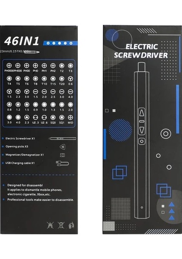 Honeybeeshop Mini Elektrikli Tornavida Seti 3 7v 46li Kablosuz S2 Celik Gümüş Yeşil Bilgisayar Tamir Aleti