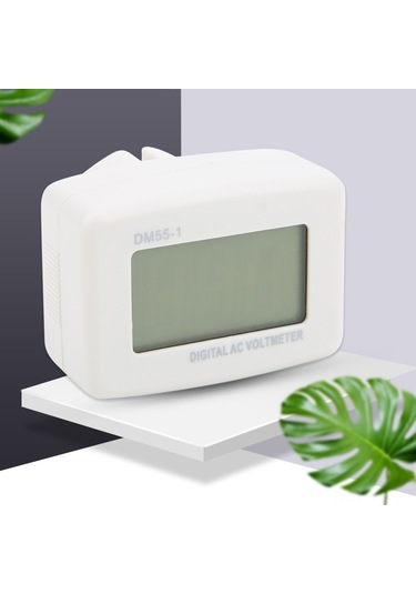 Vkemall Ev İçin Dm55-1-eu Avrupa Tipi Şarjlı Dijital Ac Voltmetre, 110-300v Aralığında, 1.5% Doğruluk, Düşük Tüketim, Cihaz Koruma Fonksiyonu