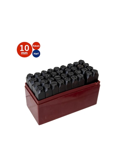 Partner Pt03046 Çelik Harf Rakam Zımba Takımı 10 Mm 36 Parça