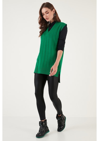 Lela V Yaka Arkası Uzun Triko Bayan Süveter 4616088Y Benetton