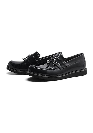 Siyah Rugan Loafer Klasik Erkek Ayakkabı