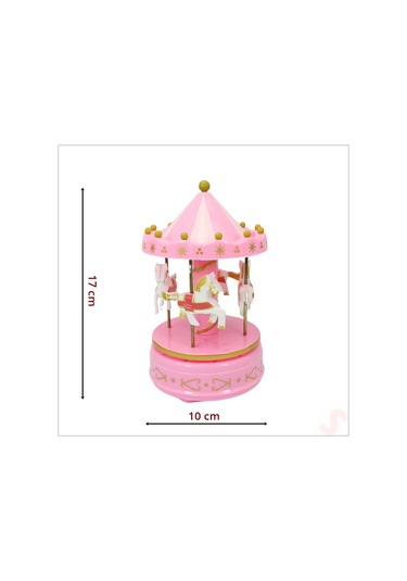 Atlı Karınca Müzik Kutusu, 17cm X 10cm - Pembe