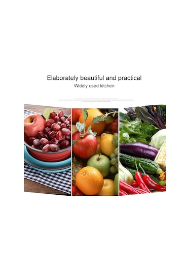 Cbtx Yaratıcı Katlanır Sebze Meyve Depolama Sepeti Organizatör Drenaj Sepeti, L, Boyut: 29.5 23.5 10cm Mavi